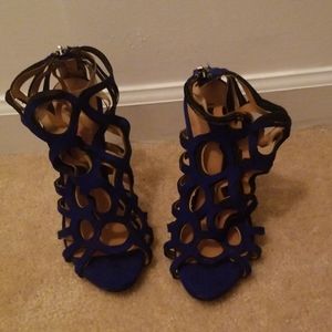 Blue Strappy High Heel Sandal